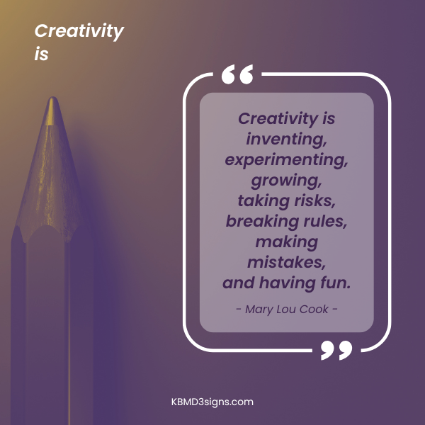 Share quote by Mary Lou Cook, Creativity is 