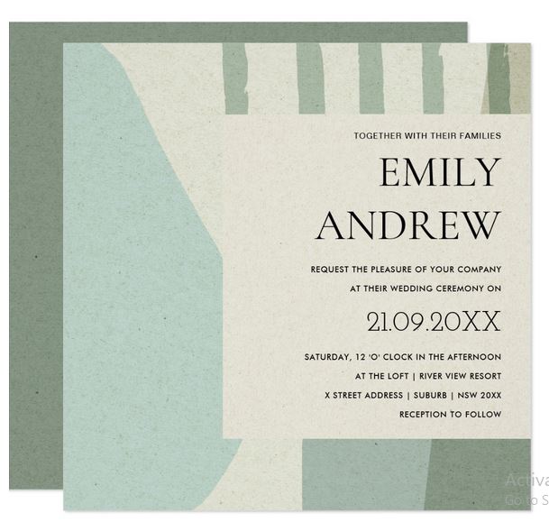 Abstract Wedding Invitation by Yellowfebstudio