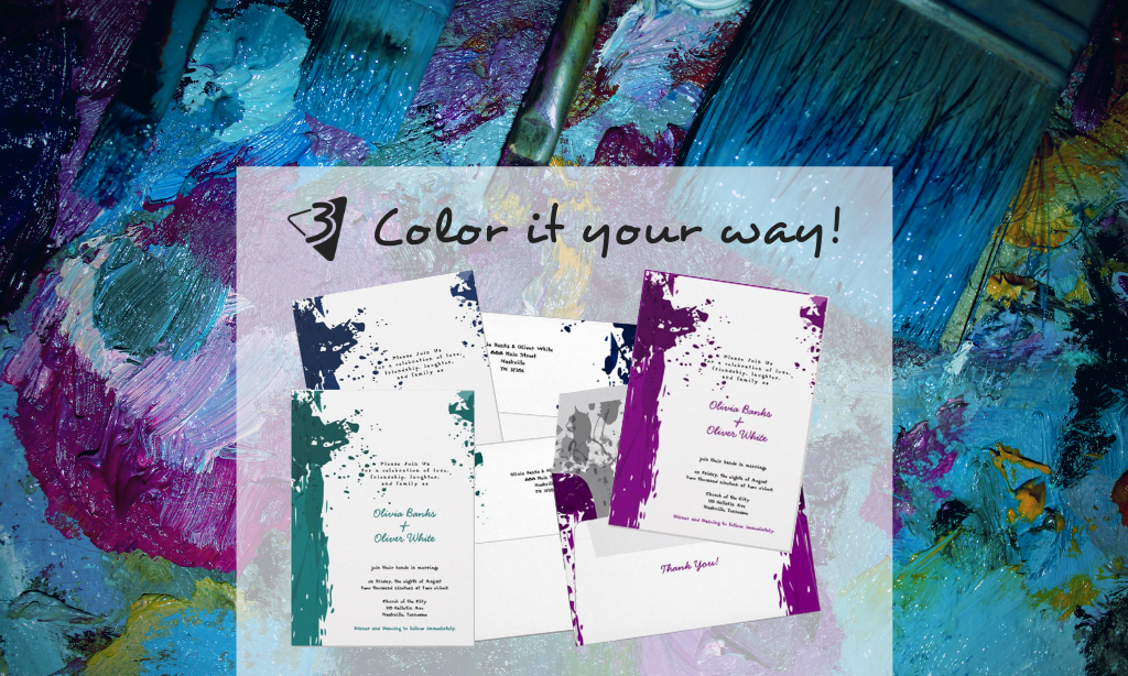 Bright Splatter Wedding Invitations