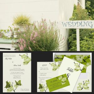 Green Butterfly Wedding Invitation