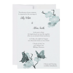 blue butterfly wedding invitation
