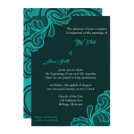 Turquoise Lace Wedding invitation