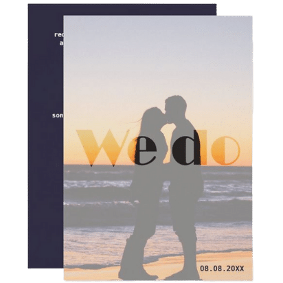 Custom Photo Beach Wedding Invitation