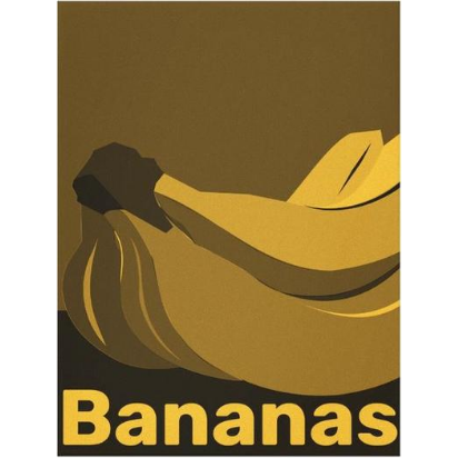 yellow banana poster wall decor for kitchen, fruit wall art