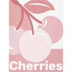 Monochrome Red Cherry Fruit Wall Art For Kitchen Wall Decor