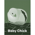 Baby chick hatching at night poster for kitchen wall