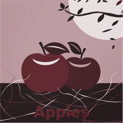 Red apple wall decor for kitchen