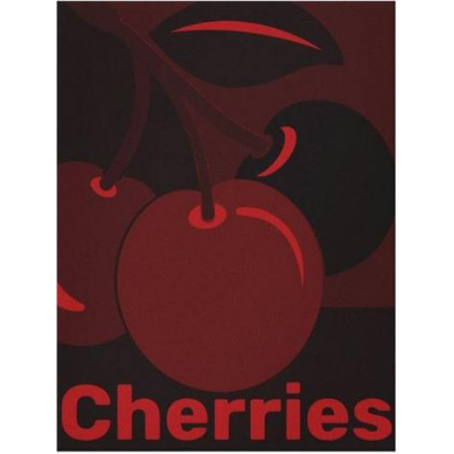 Monochrome Red Cherry Fruit Wall Art For Kitchen Wall Decor