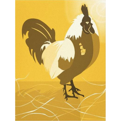 Proud Yellow Rooster, Canvas Print