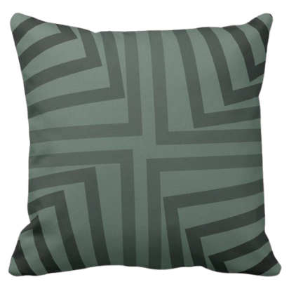 pillow in shades of grey with an angular pattern