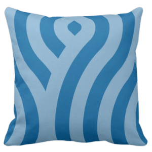 accent pillow with blue wave pattern