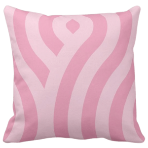 throw pillow with pink wave pattern