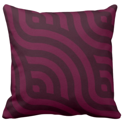 pillow with a purple wave pattern