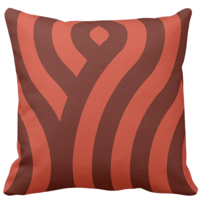 throw pillow with red wave pattern