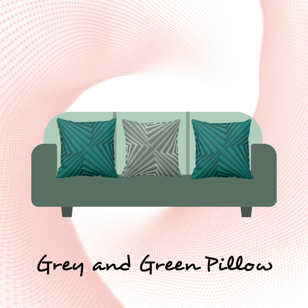 Grey and green cushions