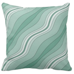 Green Wavy Stripes Pattern Decorating A Pillow Giving a Stone Sediment Impression