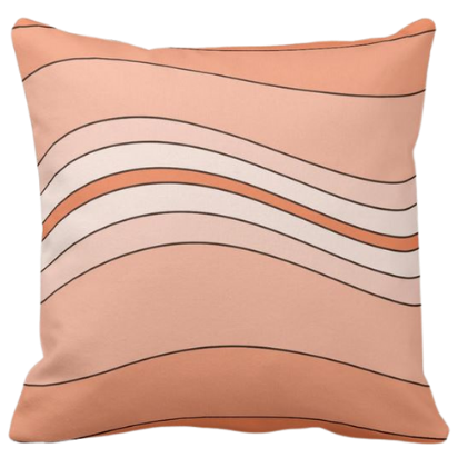 Red Wavy Stripes Pattern Decorating A Pillow Giving a Stone Sediment Impression