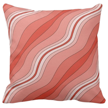 Red Wavy Stripes Pattern Decorating A Pillow Giving a Stone Sediment Impression