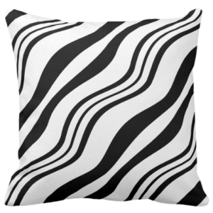 Black And White Wavy Stripes Pattern Decorating A Pillow