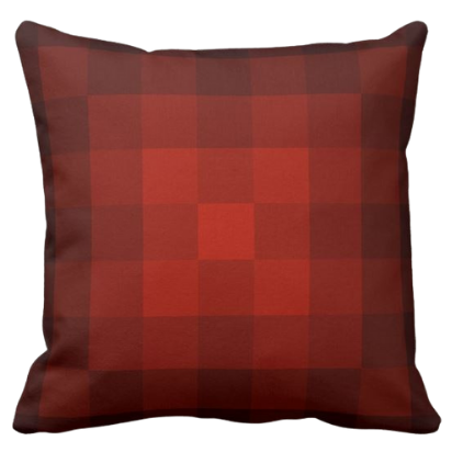 Pillow with monochrome square pixel pattern
