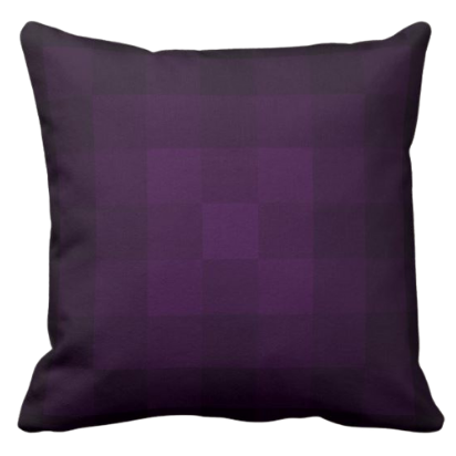 Purple pillow with monochrome square pixel pattern