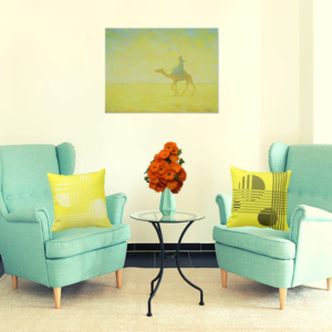 Decorate with turquoise and yellow with matching art print Journey by Tilly Willis