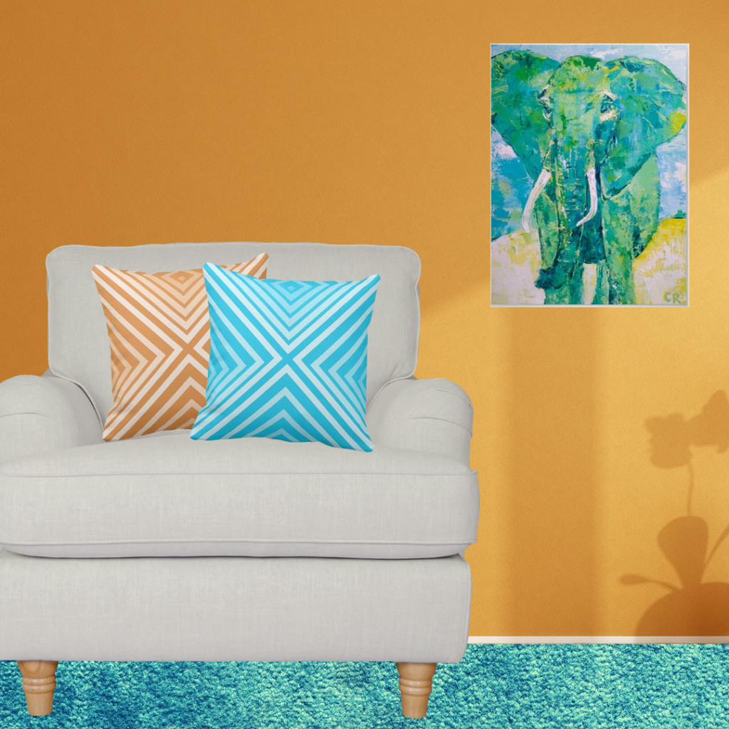 Be Strong By Chris Rice And Turquoise And Orange Cornered Patterned Pillows