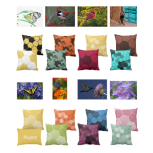 wildlife animal photography complemented by pillows with hexagon pattern