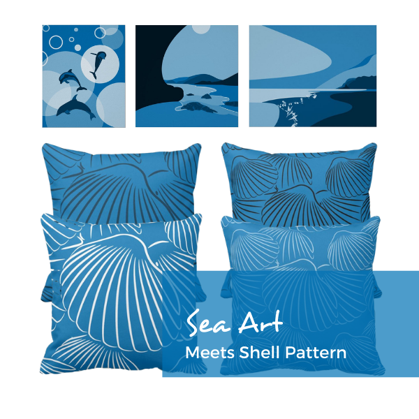 Sea Art Meets Pillows With Shell Pattern