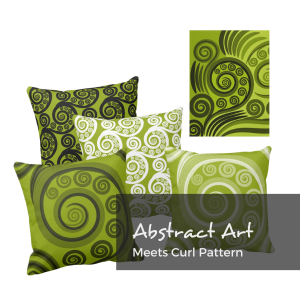 Green Curl Pattern For Decorative Pillows And Wall Decor