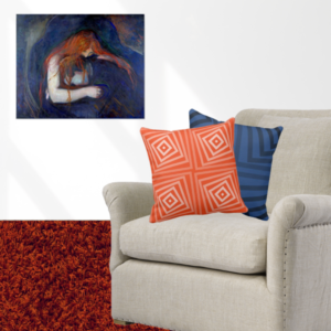 Edvard Munch Art Meets Pillows In Blue And Orange • KBM D3signs