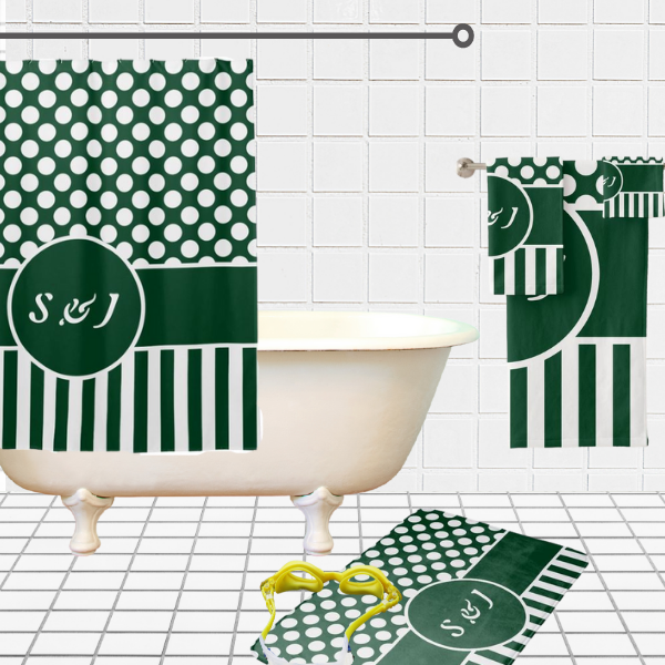 Green And White Polka Dot Pattern, Bathroom Decorating Ideas