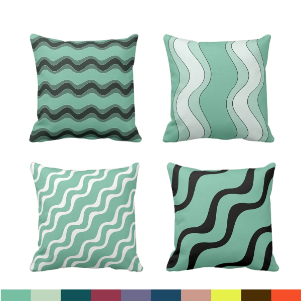 Ripple Pattern - Wavy Line Pattern Throw Pillows