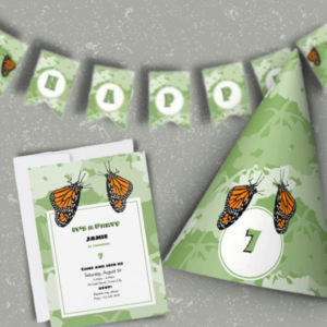 Monarch Butterfly Birthday Invitation For Kids