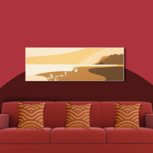 red and orange living room decor