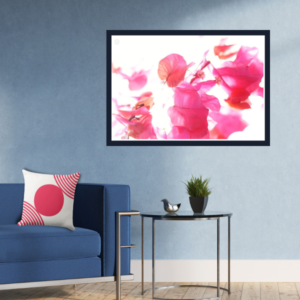 Deep Pink Bougainvillea Photography Meets A Minimalist Pink And White Pillow