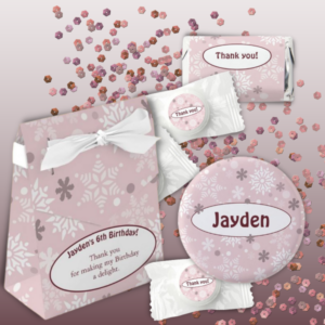 Pink Winter Birthday Party Favor For Kids