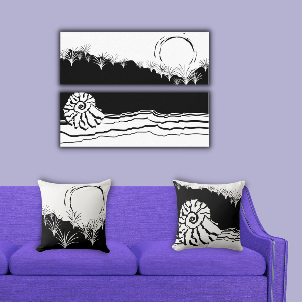 Abstract Torn Beach, Black and White Wall Art