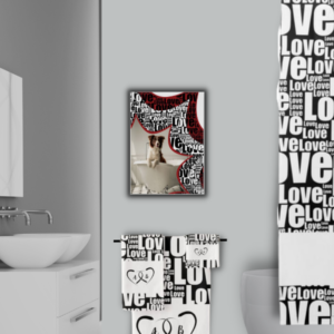Love Dog, Black And White Bath Wall Art