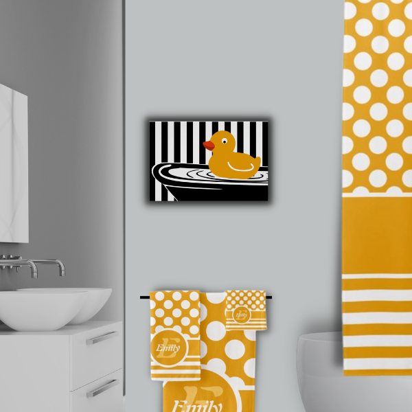 Bathtub Duck Wall Decor For Yellow Polka Dot Bathroom Decor