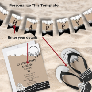 Beach Birthday Party Invitation For Kids • KBM D3signs