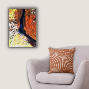Shell Patterned Pillow and a Crevasse Digital Art Print