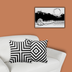 Black And White Beach Art, Abstract