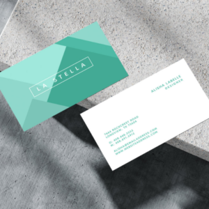 Elegant & Trendy Geometric Mint Green Shades Business Card