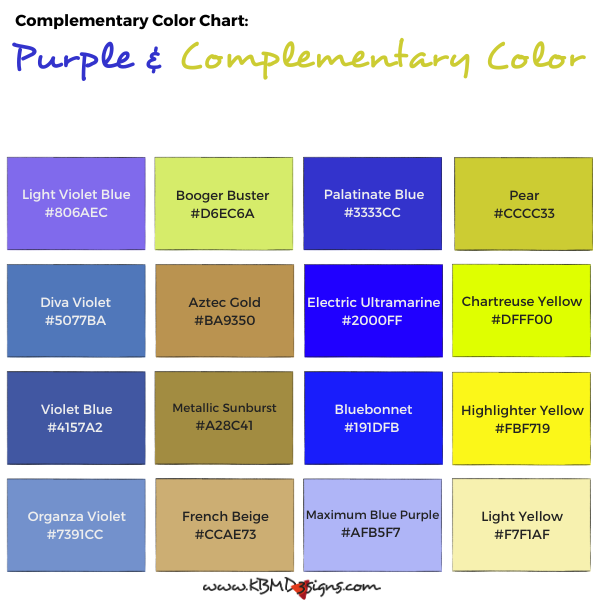 purple complementary color chart