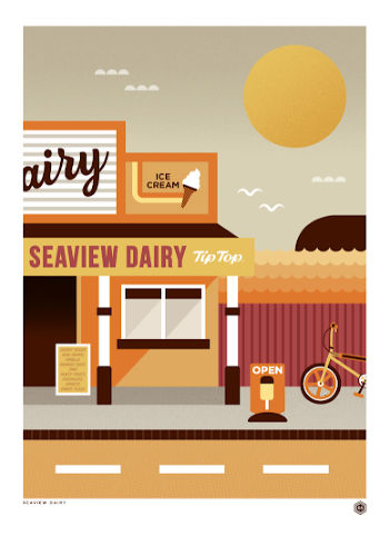 Seaview Dairy by contemporary New Zealand artist Greg Straight