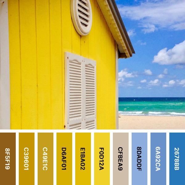 Yellow Beach House Color Palette Collage