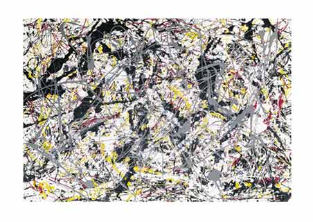 Silver over Black by Jackson Pollock, Drip Painting