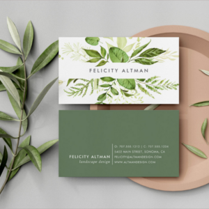 standard greenery florist business card