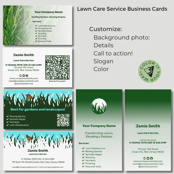 Lawn Care Service Business Card Templates